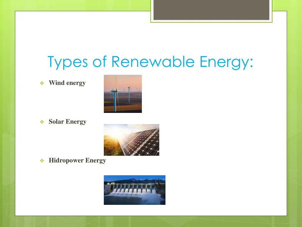 types of renewable energy