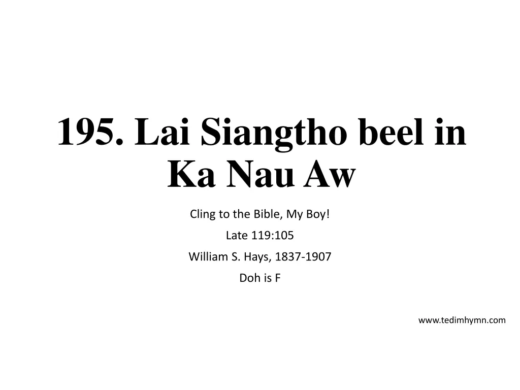 195 lai siangtho beel in ka nau aw