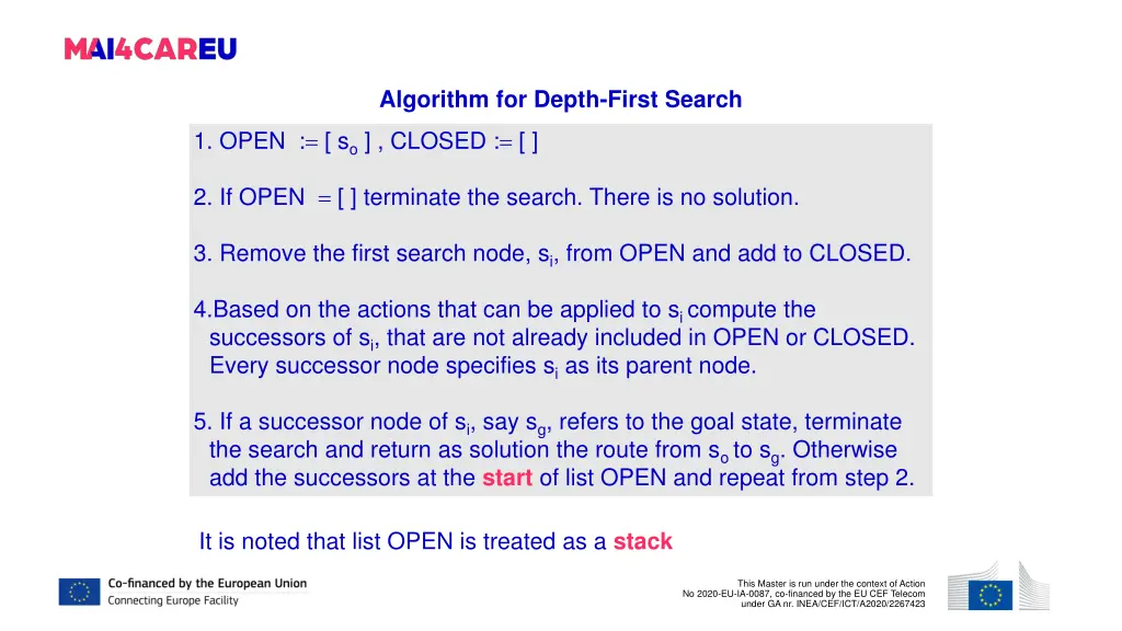 algorithm for depth first search