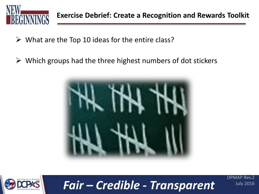 exercise debrief create a recognition and rewards 1