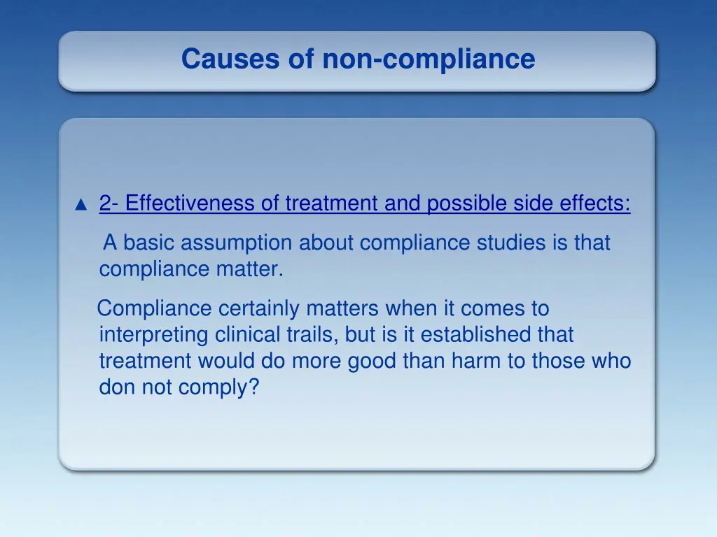 causes of non compliance 1