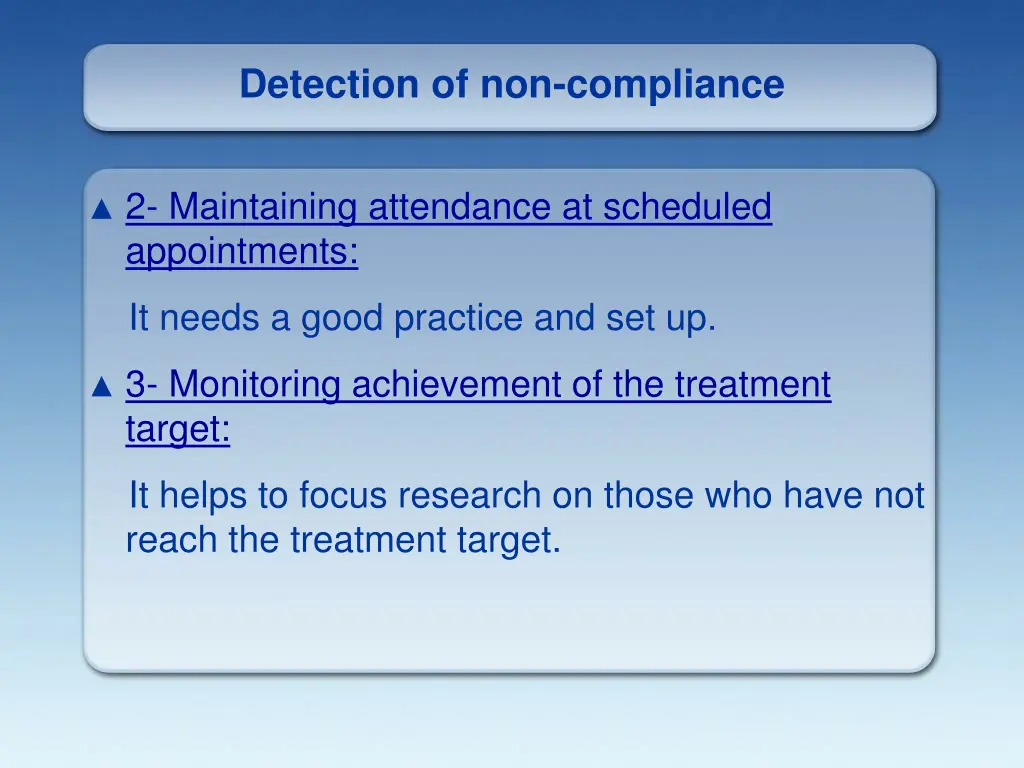detection of non compliance 1