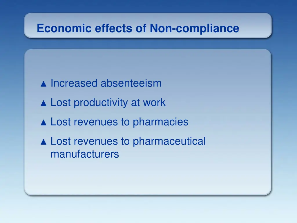 economic effects of non compliance
