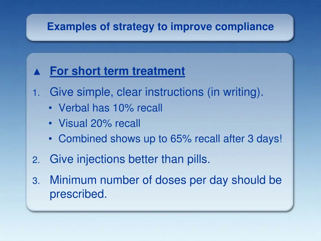 examples of strategy to improve compliance