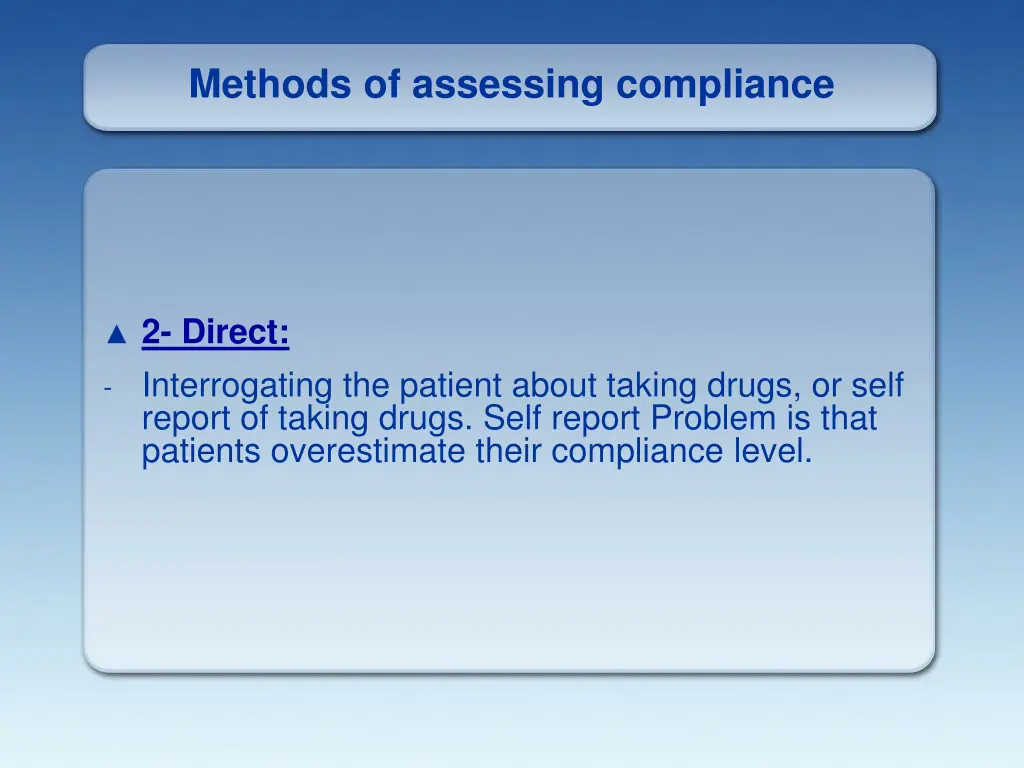 methods of assessing compliance 2