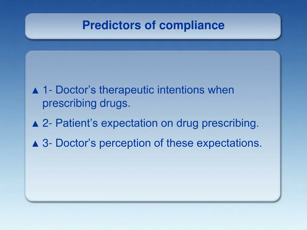 predictors of compliance