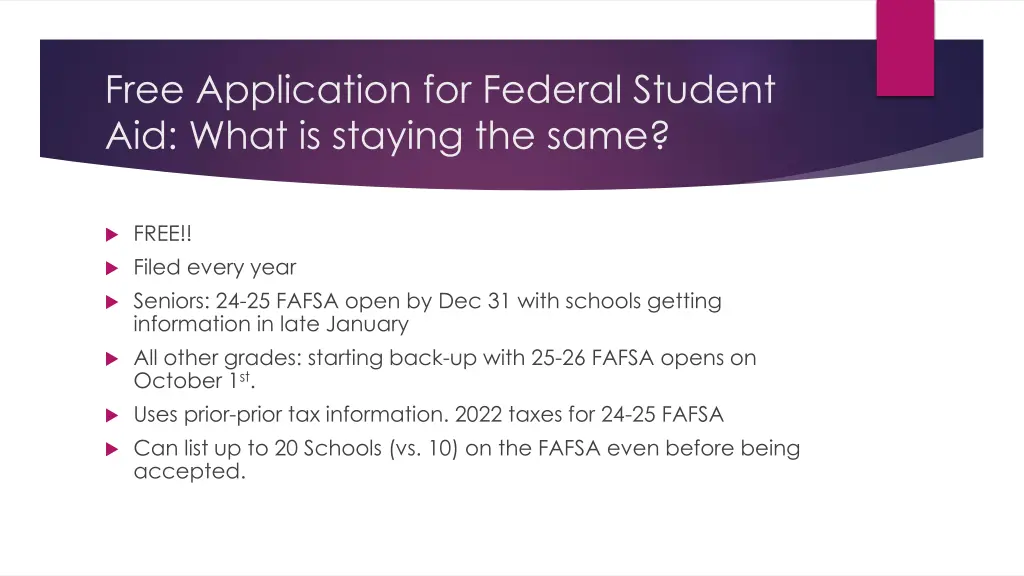 free application for federal student aid what