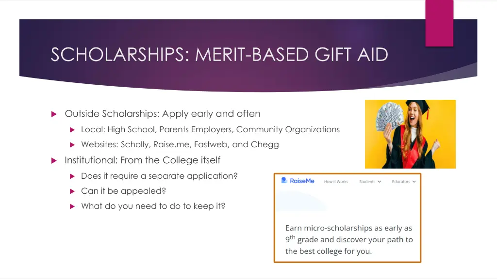 scholarships merit based gift aid