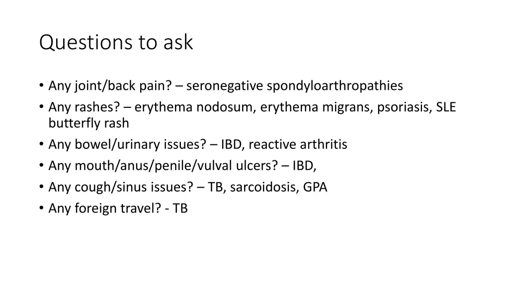 questions to ask