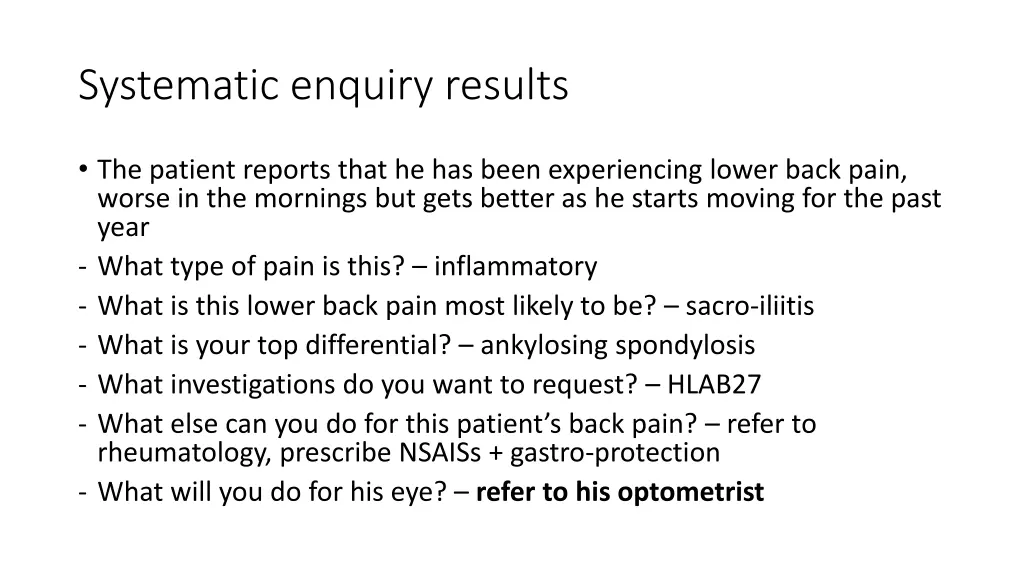 systematic enquiry results