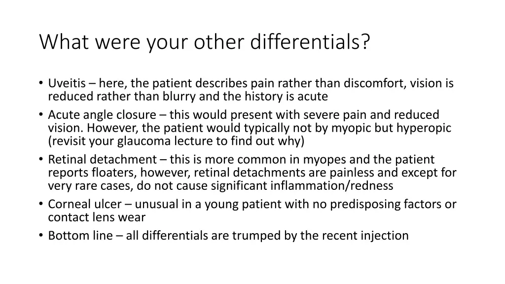 what were your other differentials