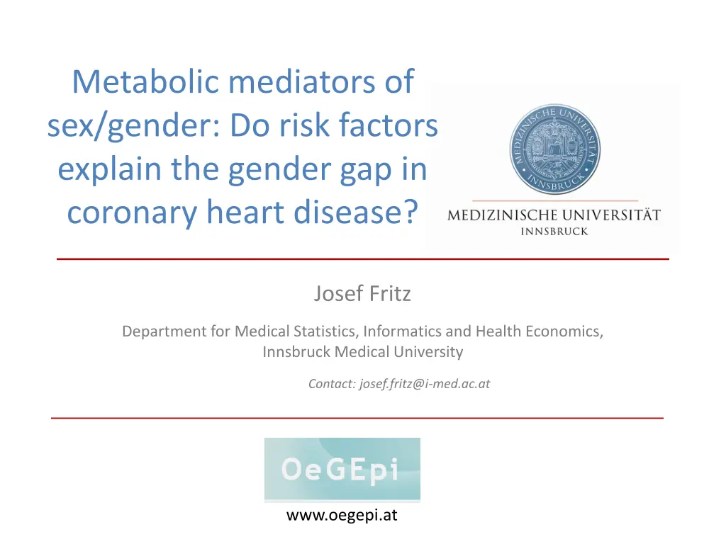 metabolic mediators of sex gender do risk factors