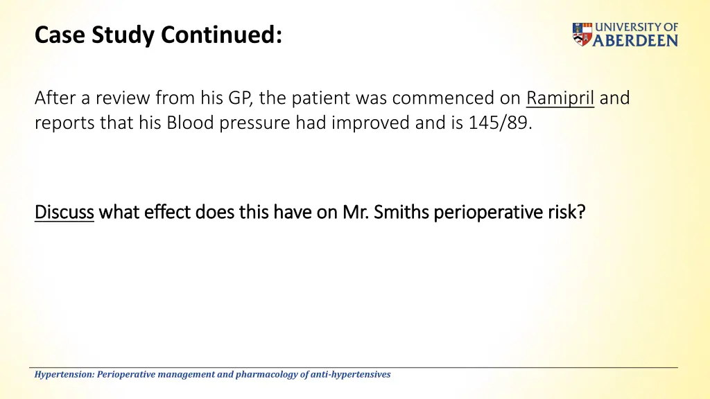 case study continued