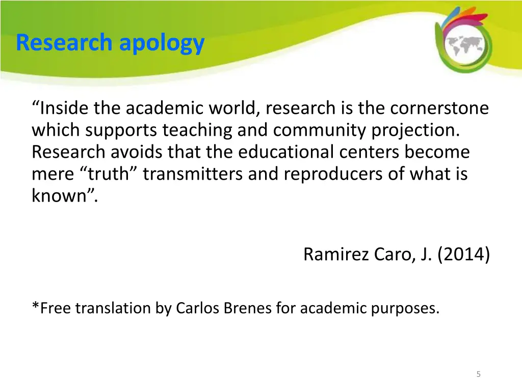 research apology