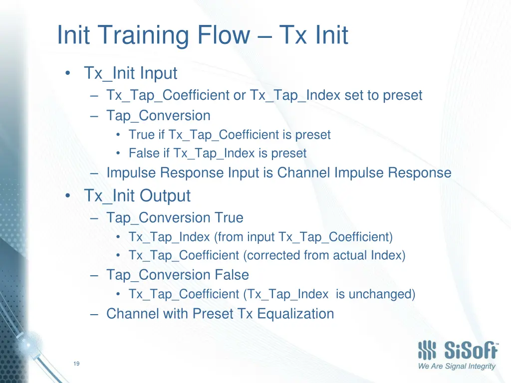 init training flow tx init