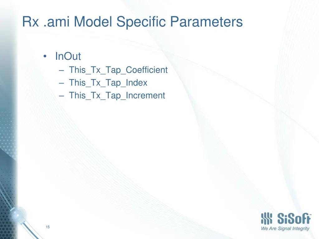 rx ami model specific parameters