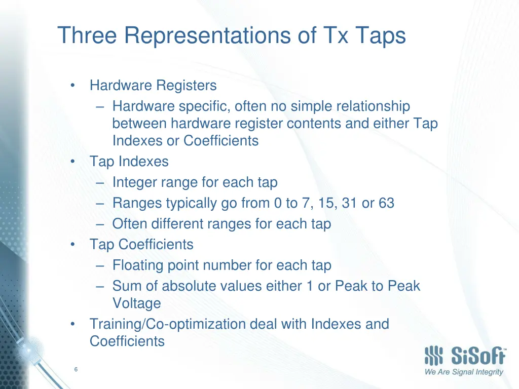 three representations of tx taps