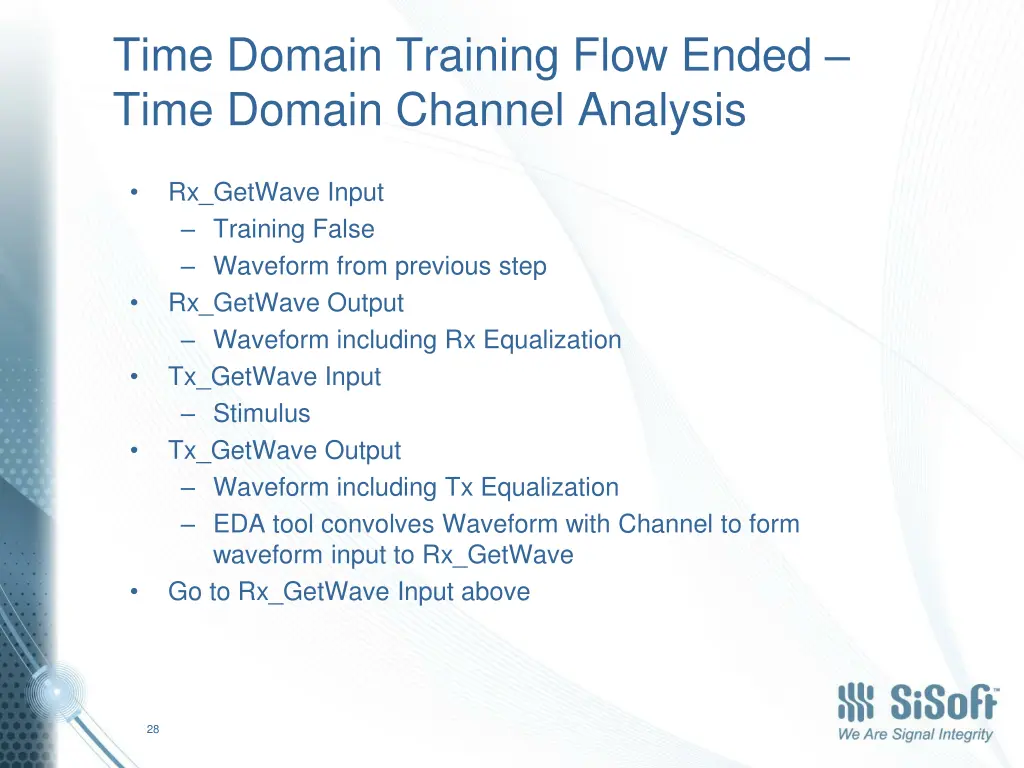 time domain training flow ended time domain