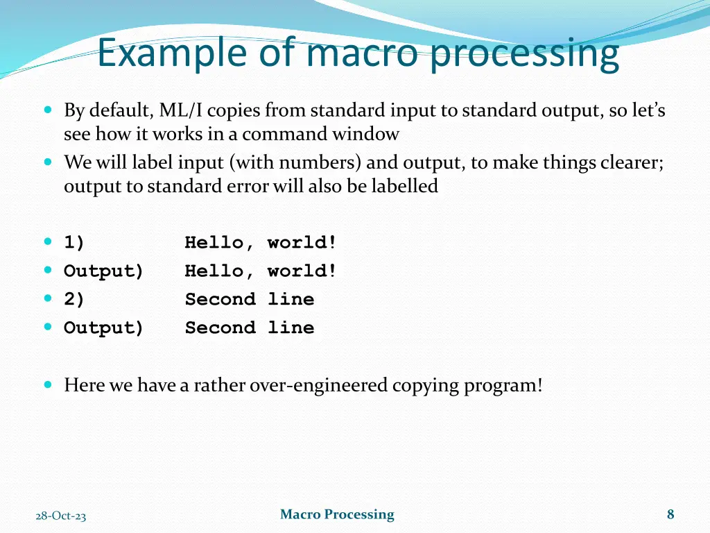 example of macro processing
