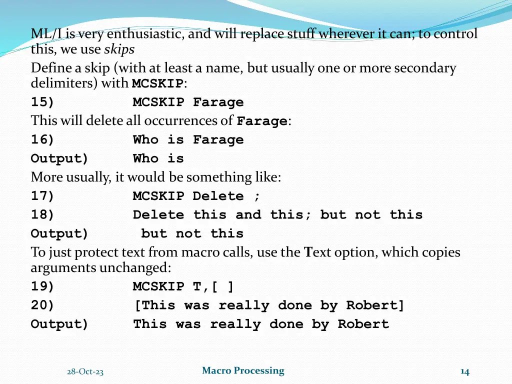 ml i is very enthusiastic and will replace stuff