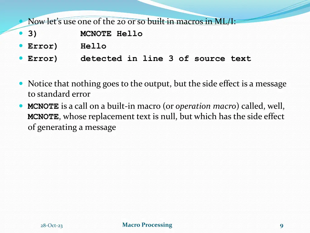 now let s use one of the 20 or so built in macros