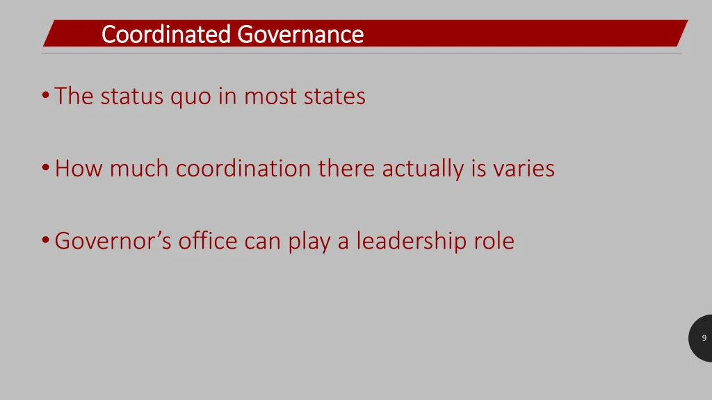 coordinated governance coordinated governance