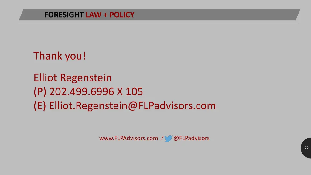 foresight law policy