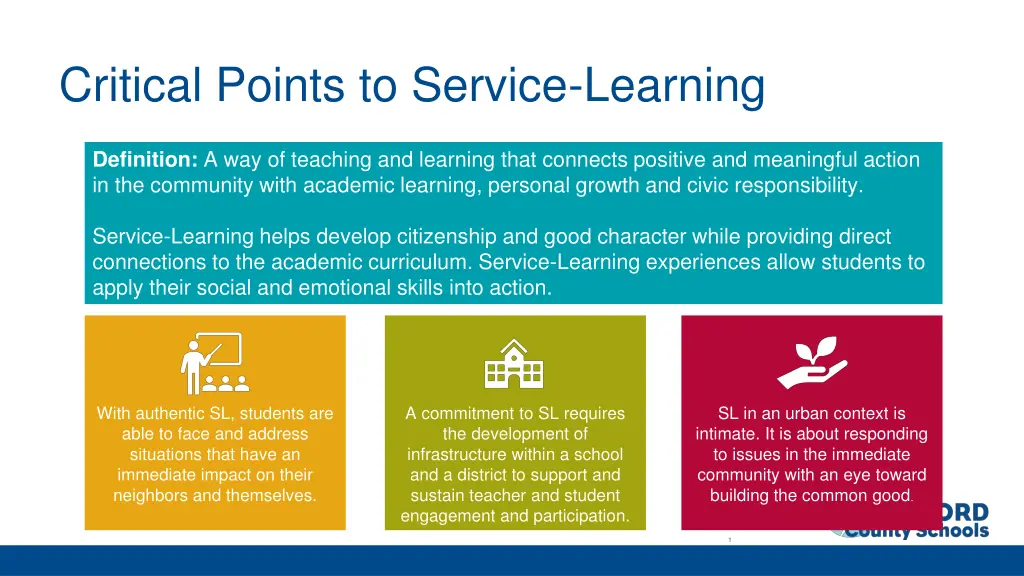 critical points to service learning