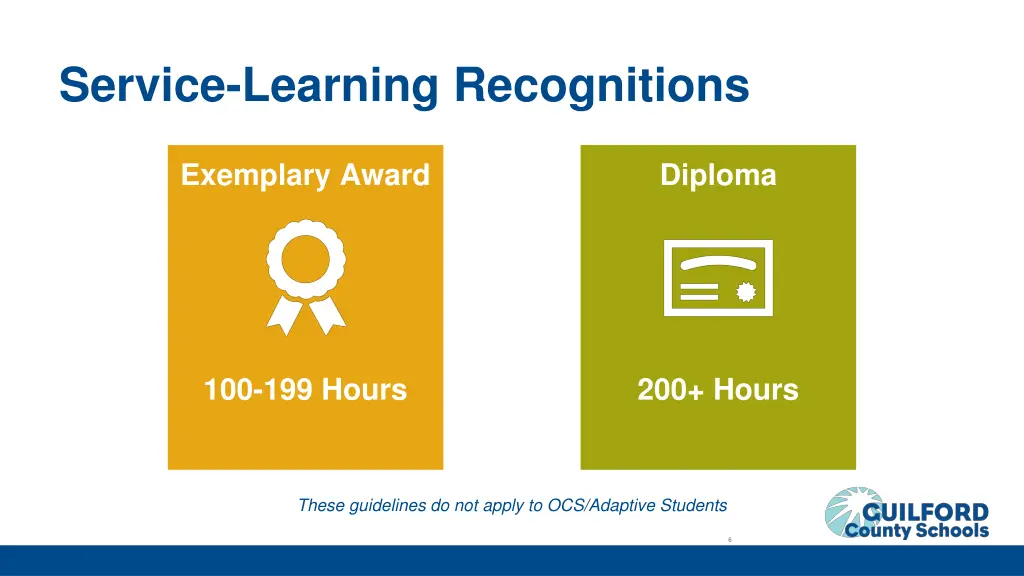 service learning recognitions