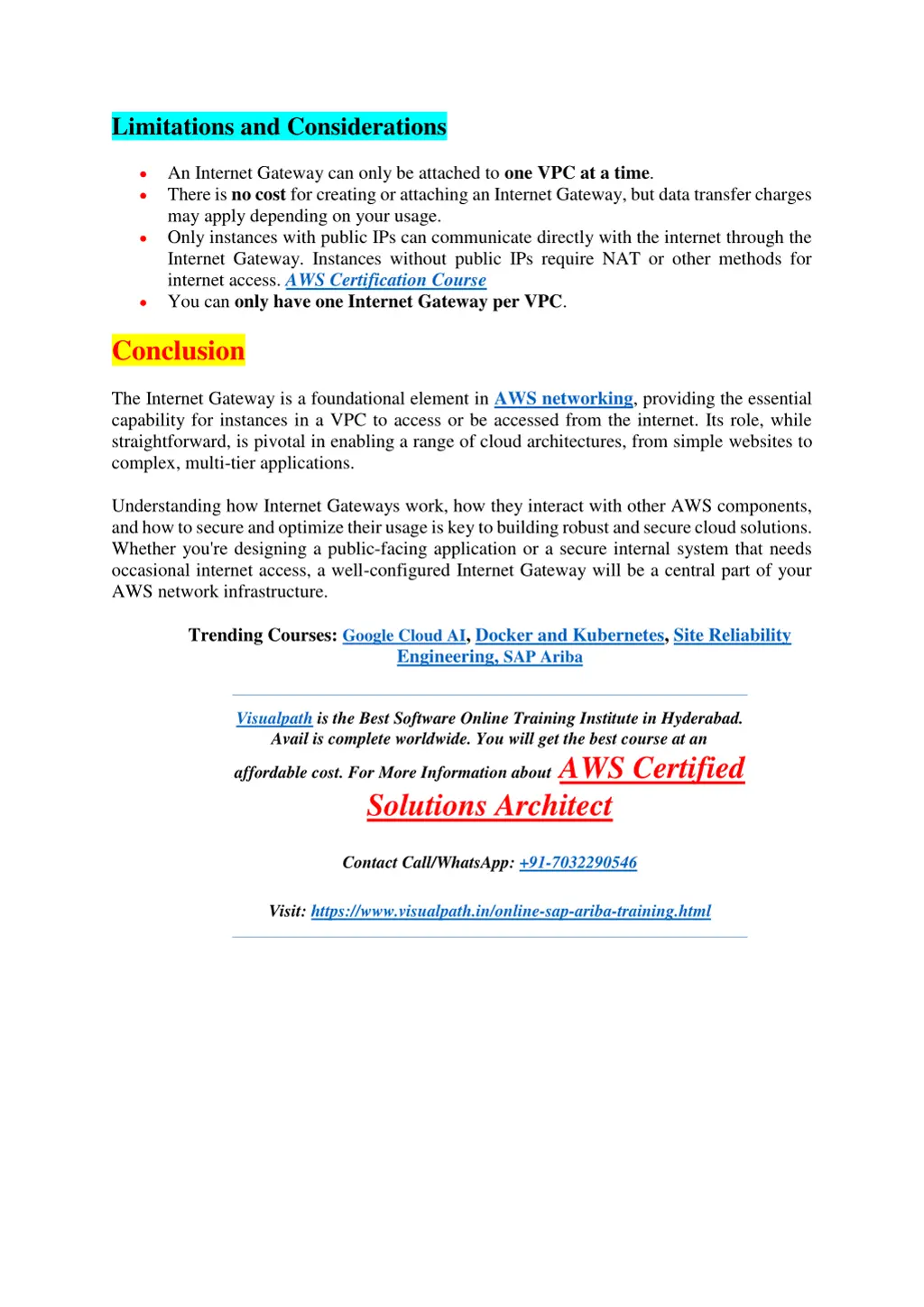 limitations and considerations