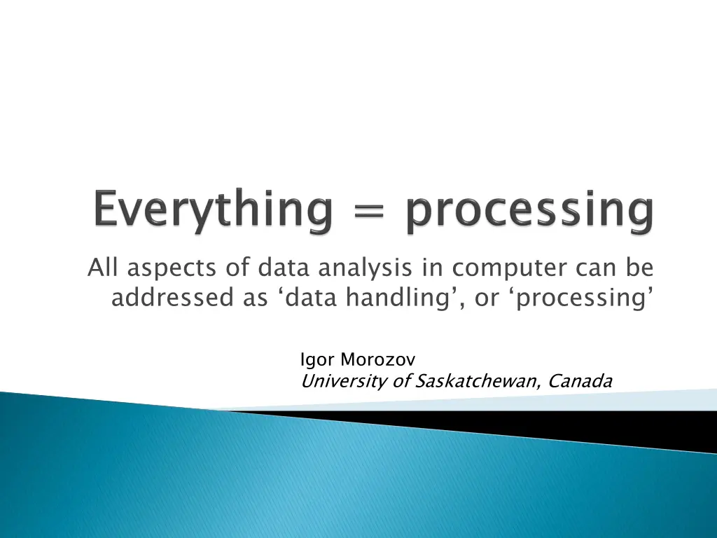 all aspects of data analysis in computer
