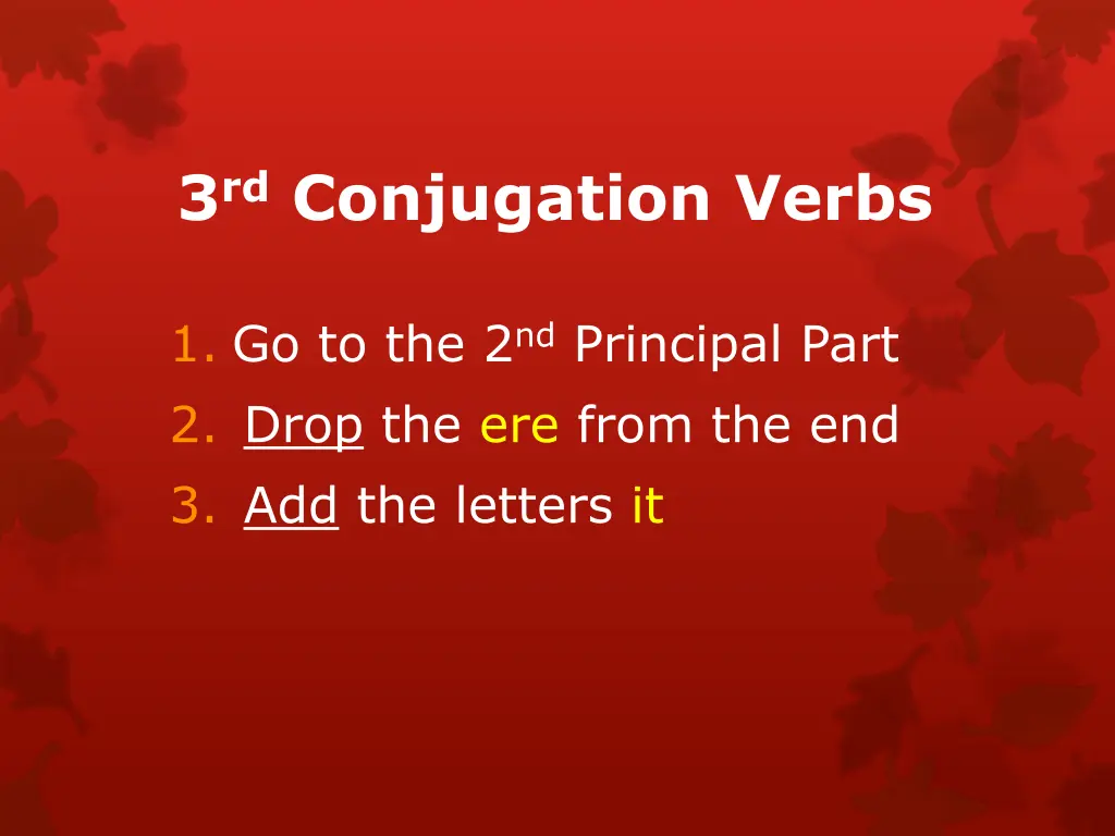 3 rd conjugation verbs