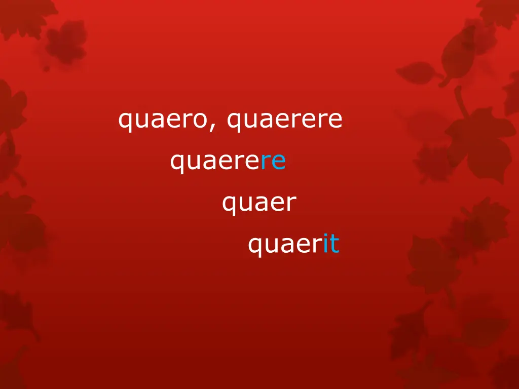 quaero quaerere quaerere quaer