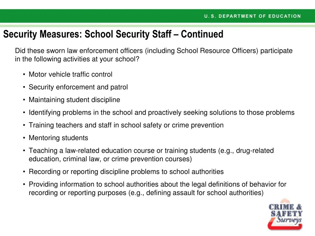 security measures school security staff continued