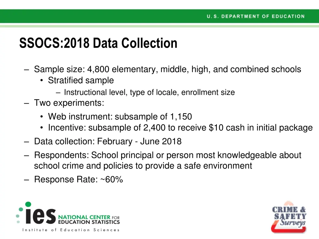 ssocs 2018 data collection