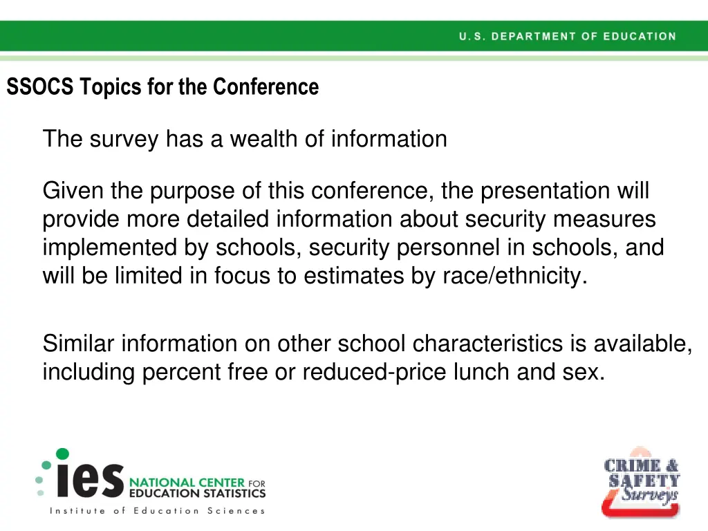 ssocs topics for the conference