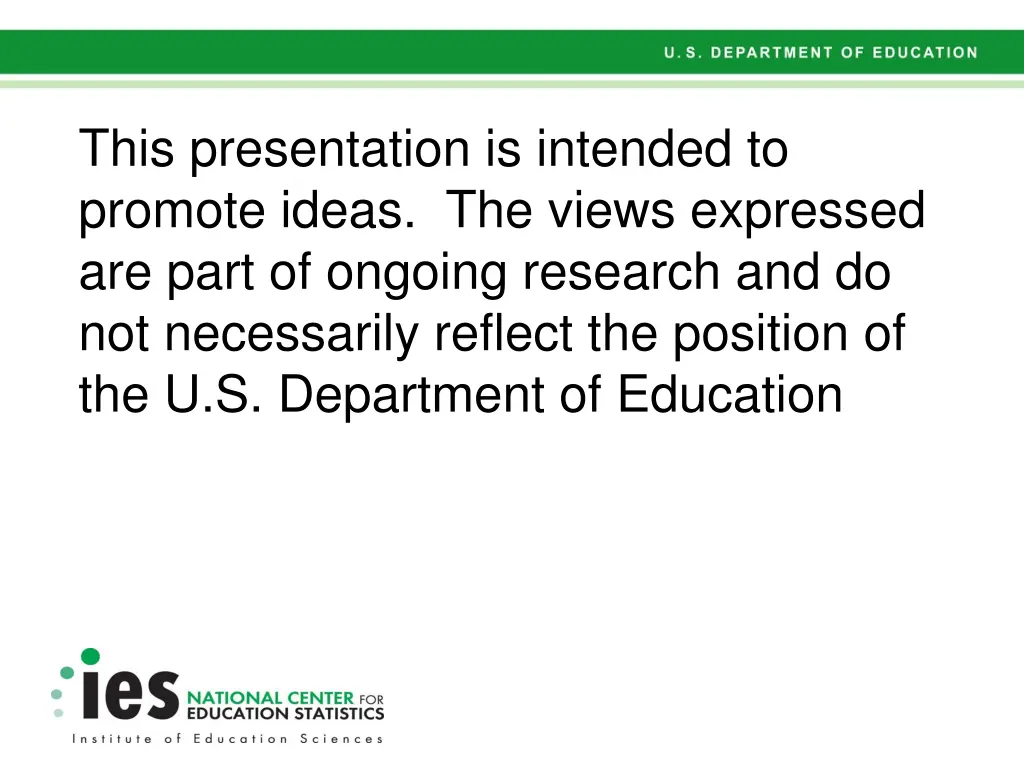 this presentation is intended to promote ideas