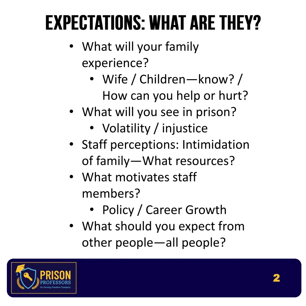 what will your family experience wife children