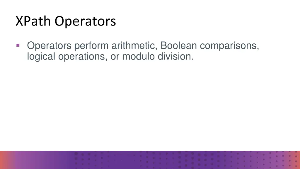 xpath operators