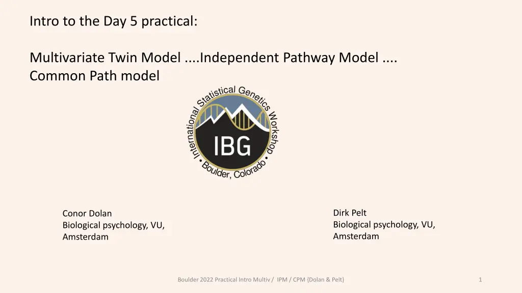 intro to the day 5 practical
