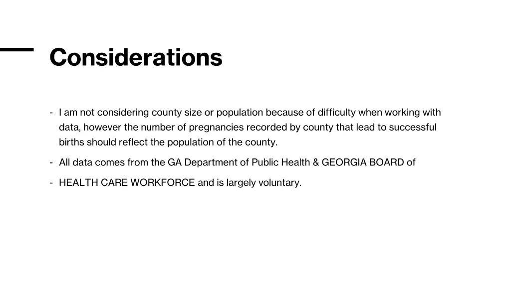 considerations
