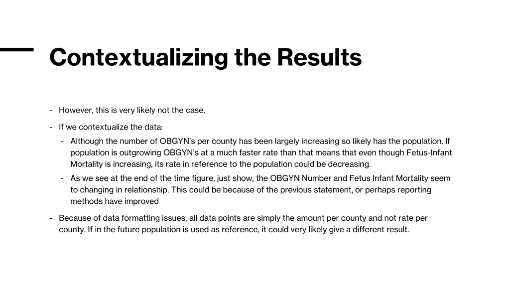 contextualizing the results