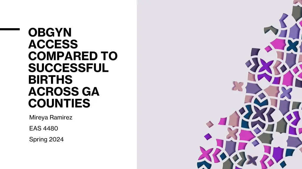 obgyn access compared to successful births across