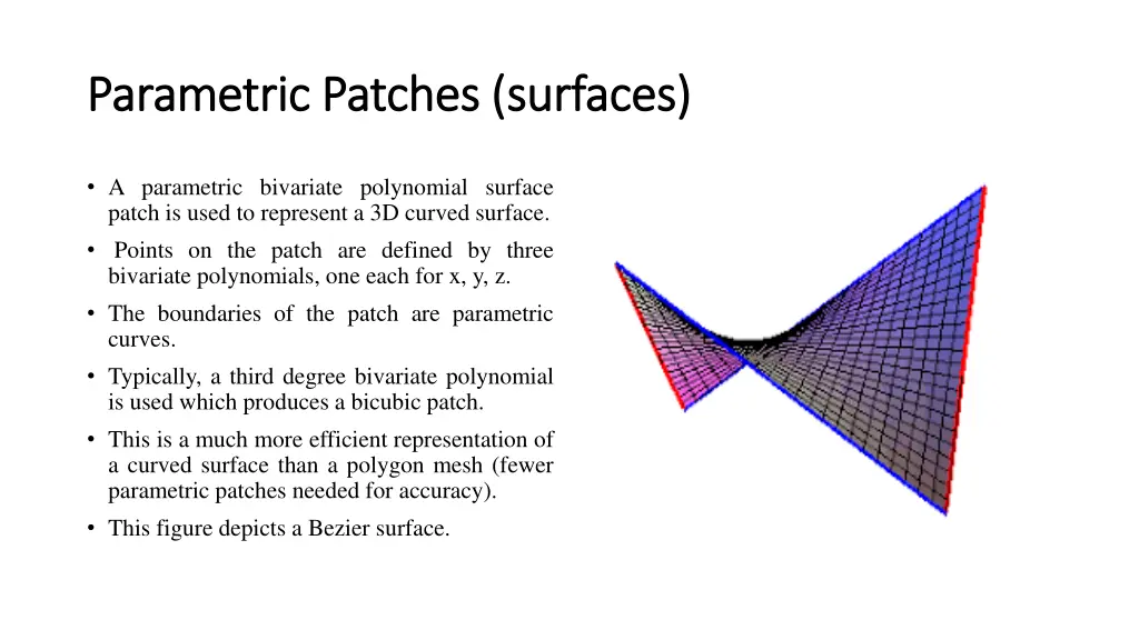 parametric patches surfaces parametric patches