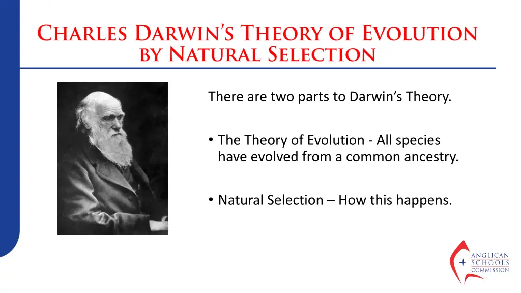 there are two parts to darwin s theory