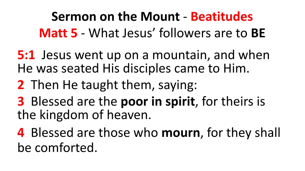 sermon on the mount beatitudes matt 5 what jesus