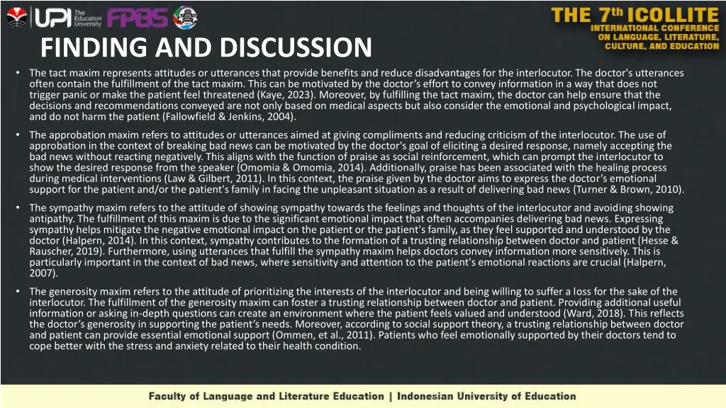 finding and discussion the tact maxim represents