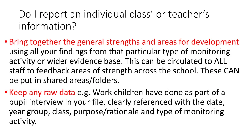 do i report an individual class or teacher