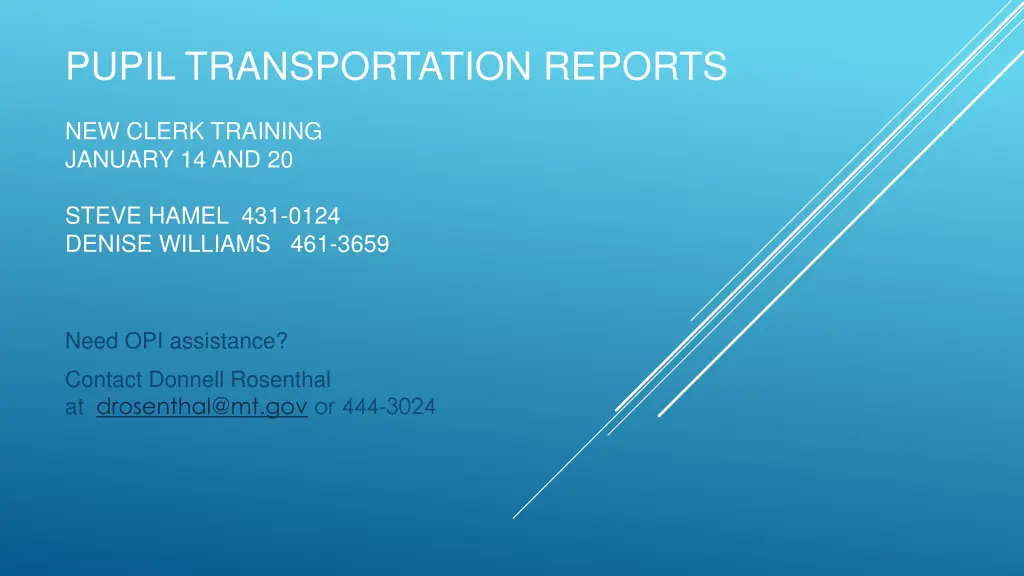 pupil transportation reports