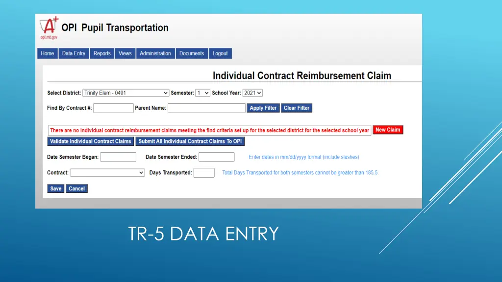 tr 5 data entry